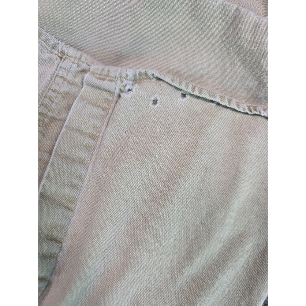Vintage Camel Button Down Shirt Mens L Khaki 1996 Distressed Cotton Canvas - Picture 15 of 15